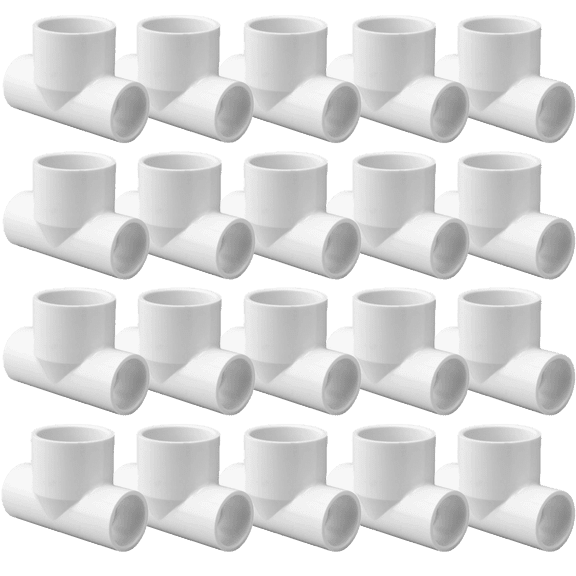 Lesso America 401-213 (20 Pack), Plumbing, PVC Pipe Fitting, Reducing Tee, SCH40, 1-1/2×1-1/2×2"