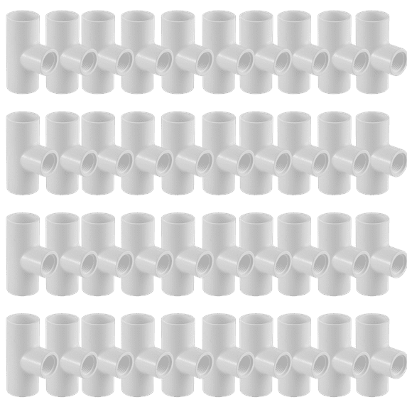 Lesso America 402-291 (40 Pack), Plumbing, PVC Pipe Fitting, Reducing Tee, SCH40, 2-1/2×2-1/2×1-1/2"
