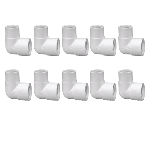 Lesso America 404-007 (10 Pack), Plumbing, PVC Pipe Fitting, 90°Street Ell, SCH40, 3/4"