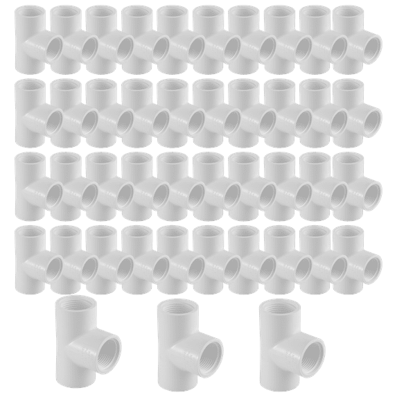 Lesso America 405-005 (100 Pack), Plumbing, PVC Pipe Fitting, Tee, SCH40, 1/2"