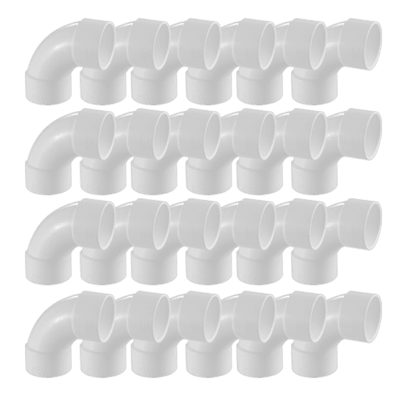 Lesso America 406-015S (20 Pack), Plumbing, PVC Pipe Fitting, 90°Sweep Elbow, SCH40, 1-1/2"