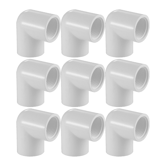 Lesso America 407-025 (9 Pack), Plumbing, PVC Pipe Fitting,90°Elbow, SCH40,2-1/2"