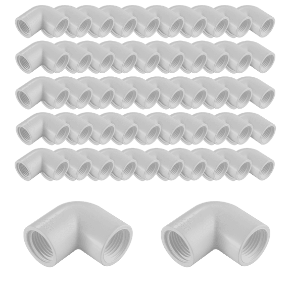 Lesso America 408-007 (100 Pack), Plumbing, PVC Pipe Fitting,90° Reducing Elbow, SCH40, 3/4"