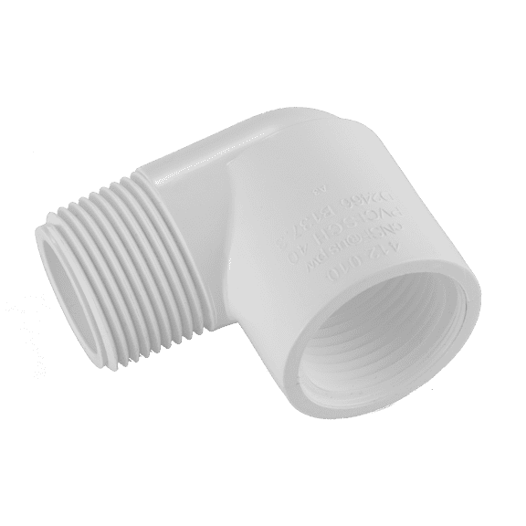 Lesso America 412-005, Plumbing, PVC Pipe Fitting,90° Street Ell, SCH40, 1/2"