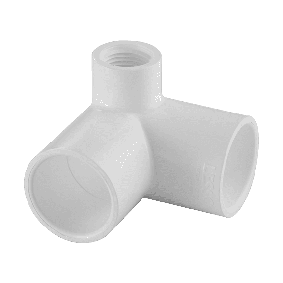 Lesso America 414-005, Plumbing, PVC Pipe Fitting,Side Outlet Ell, SCH40, 1/2"