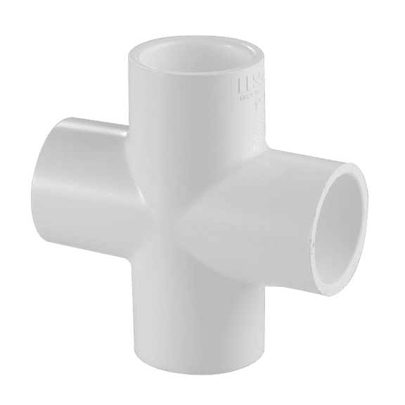 Lesso America 420-005, Plumbing, PVC Pipe Fitting , Cross , SCH40, 1/2"