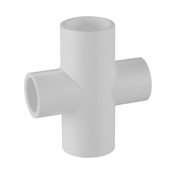 Lesso America 420-528, Plumbing, PVC Pipe Fitting , Reducing Cross , SCH40, 6×6×2×2"
