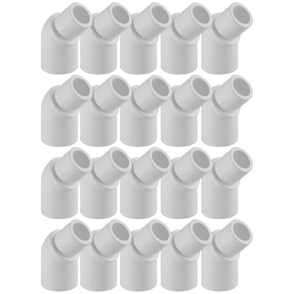 Lesso America 427-005 (20 Pack), Plumbing, Series PVC Pipe Fitting , 45°Street Elbow , SCH40, 1/2"
