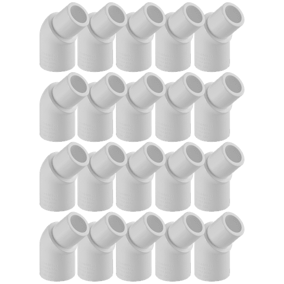 Lesso America 427-005 (20 Pack), Plumbing, Series PVC Pipe Fitting , 45°Street Elbow , SCH40, 1/2"