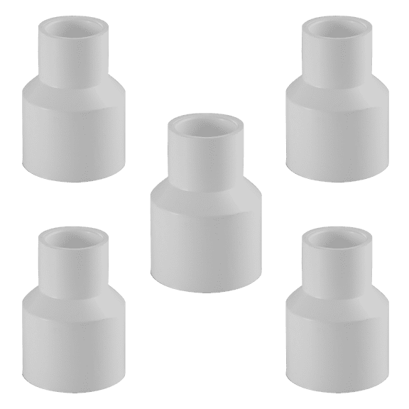 Lesso America 429-209 (5 Pack), Plumbing, PVC Pipe Fitting ,Reducing Coupling , SCH40, 1-1/2×1/2"