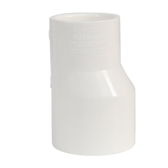 Lesso America 429-251E (10 Pack), Plumbing, PVC Pipe Fitting ,Eccentric Reducer Coupling , SCH40, 2×1-1/2"