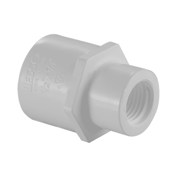 Lesso America 435-130 (20 Pack), Plumbing, PVC Pipe Fitting ,Reducing Female Adapter, SCH40, 1×1/2"