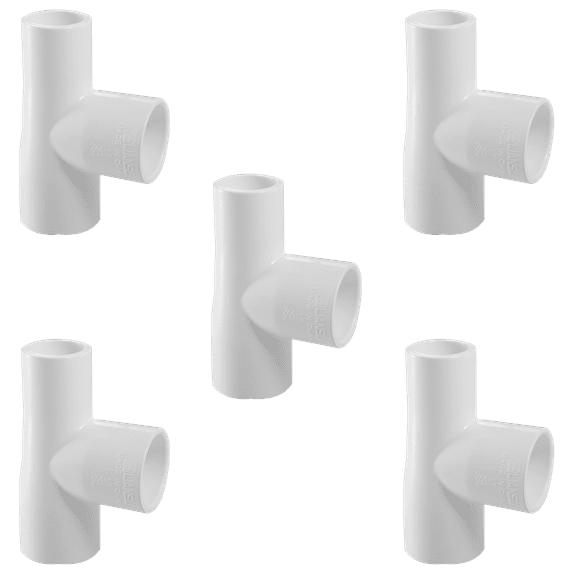 Lesso America 444-015 (5 Pack), Plumbing, PVC Pipe Fitting,Street Tee, SCH40, 1-1/2"