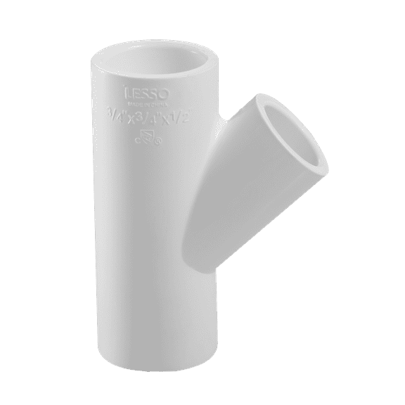 Lesso America 475-251, Plumbing, PVC Pipe Fitting, Reducing Wye  , SCH40, 2×2×1-1/2"