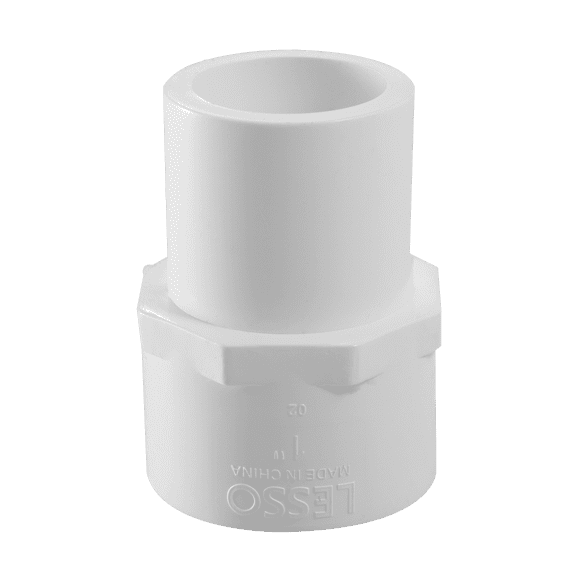 Lesso America 478-012 , Plumbing, PVC Pipe Fitting, Spigot Female Adapter , SCH40, 1-1/4"