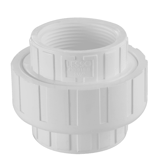 Lesso America 498-015, Plumbing, PVC Pipe Fitting, Union w/O-ring Seal , SCH40, 1-1/2"