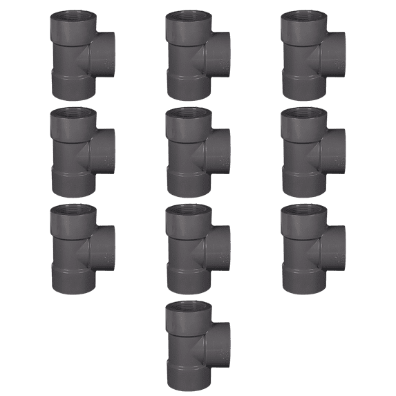 Lesso America 805-002 (10 Pack), Plumbing, PVC Pipe Fitting,Tee, SCH80, 1/4"