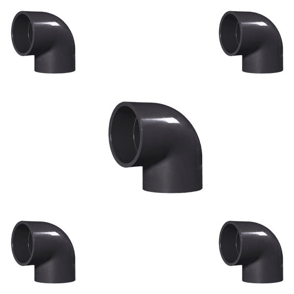Lesso America 806-025 (5 Pack), Plumbing, PVC Pipe Fitting,90°Ell , SCH80, 2-1/2"
