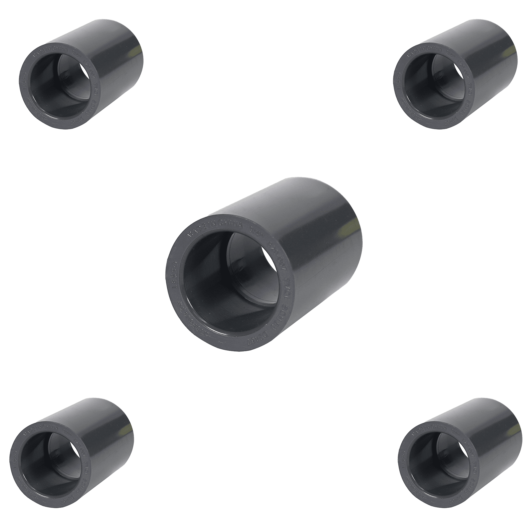 Lesso America 829-007 (5 Pack), Plumbing, PVC Pipe Fitting,Coupling ...