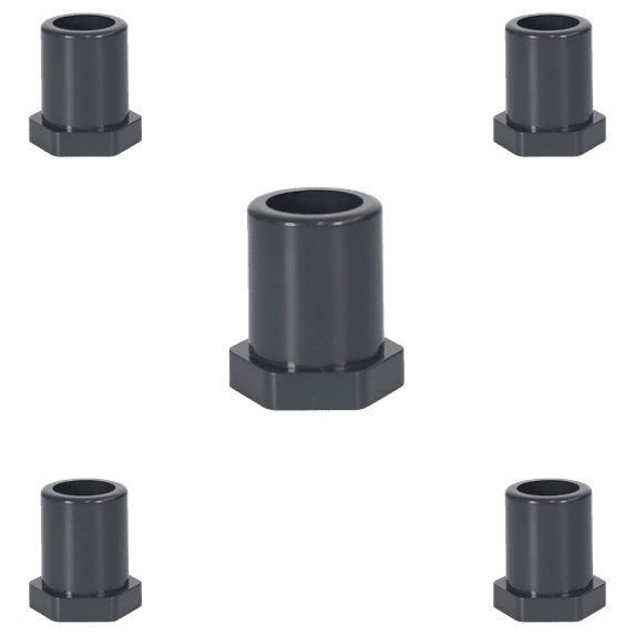 Lesso America 837-209 (5 Pack), Plumbing, PVC Pipe Fitting, Reducing Bushing Flush Style , SCH80, 1-1/2×1/2"