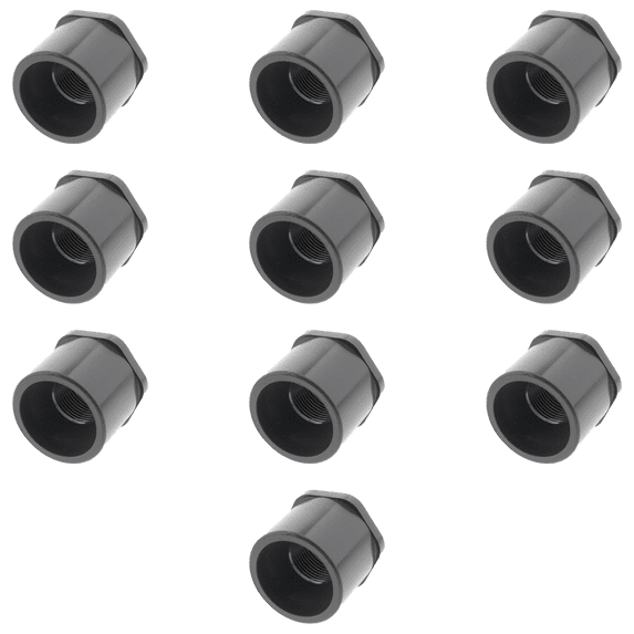Lesso America 838-130 (10 Pack), Plumbing, PVC Pipe Fitting, Reducing Bushing Flush Style, SCH80, 1×1/2"