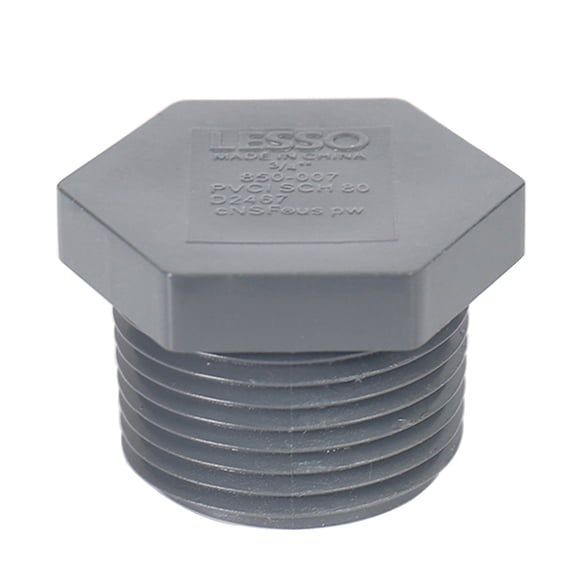 Lesso America 850-005, Plumbing, PVC Pipe Fitting, Plug  , SCH80, 1/2"