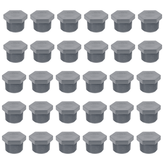 Lesso America 850-040 (32 Pack), Plumbing, PVC Pipe Fitting, Plug , SCH80, 4"