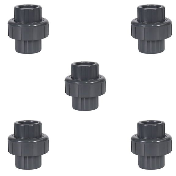 Lesso America 899-012 (5 Pack), Plumbing, PVC Pipe Fitting, UNION W/O-RING SEAL , SCH80, 1-1/2"