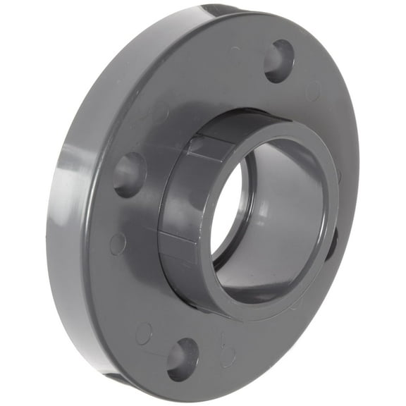 Lesso PVC Pipe Fitting, Van Stone Flange, Class 150, Schedule 80, Gray, 2" Socket