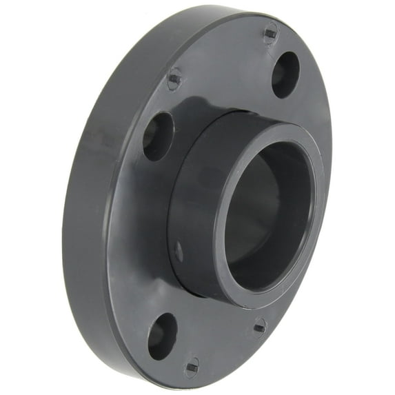 Lesso PVC Pipe Fitting, Van-Stone Flange, Schedule 80, Gray, 4" Slip Socket