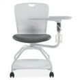 thumbnail image 1 of Lesson Armless Swivel Tablet Chair Black Plastic Back/Black Polyurethane Seat, Mobile Classroom Chair with Tablet Arm and Sturdy Steel Frame, 1 of 2