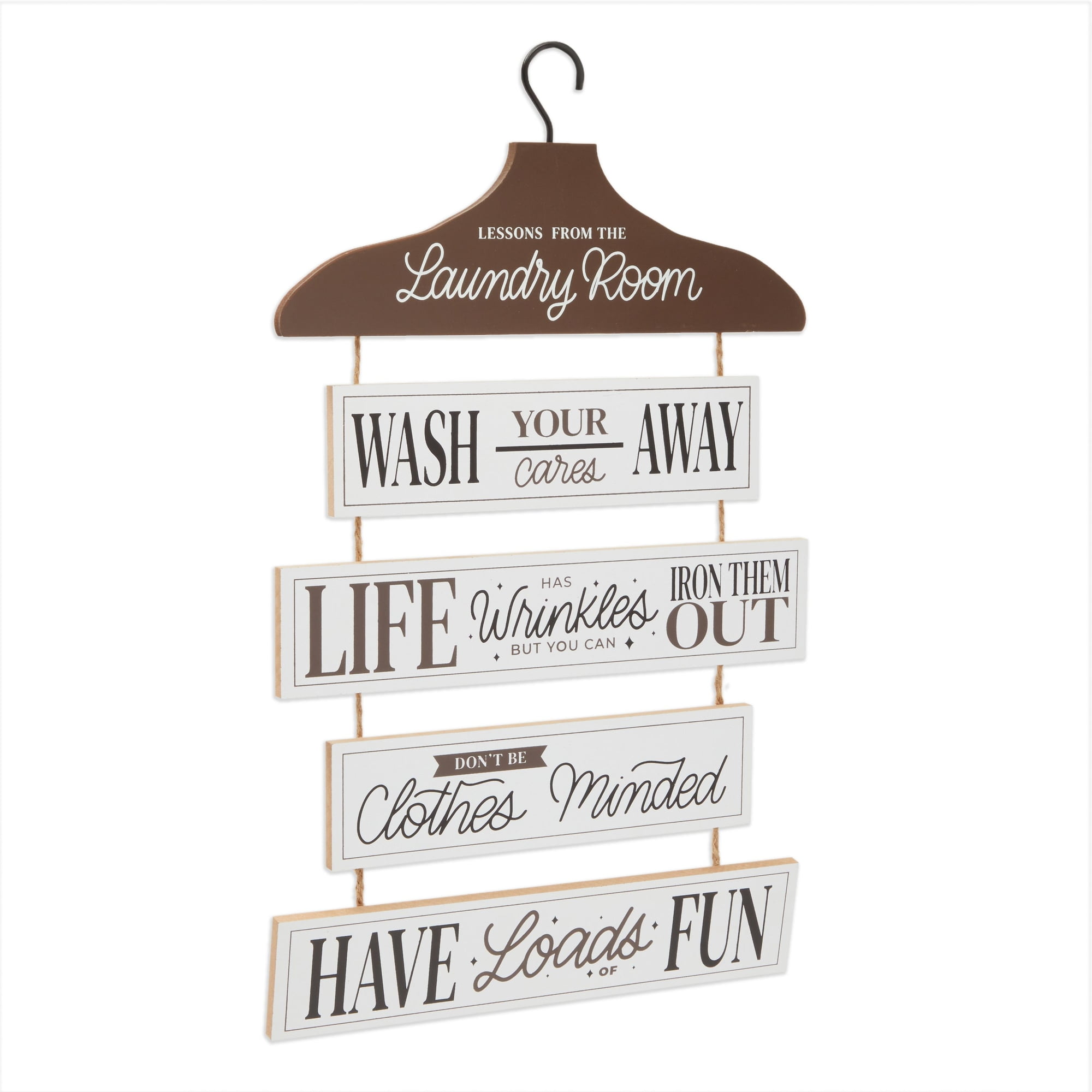 Farmlyn Creek Rustic Hanging Wall Decor, Lessons from The Laundry Room Sign (11.8 x 19.7 in)