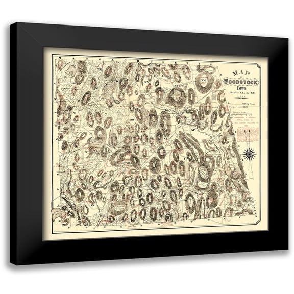 Lester 13x12 Black Modern Framed Museum Art Print Titled - Woodstock Connecticut - Lester 1886