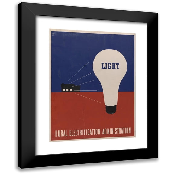 Lester Beall 11x14 Black Modern Framed Museum Art Print Titled - Light - Rural Electrification Administration (1930)