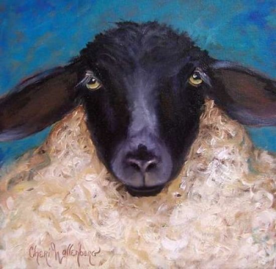 Lester the Lamb Canvas Art - Cheri Wollenberg (24 x 24)