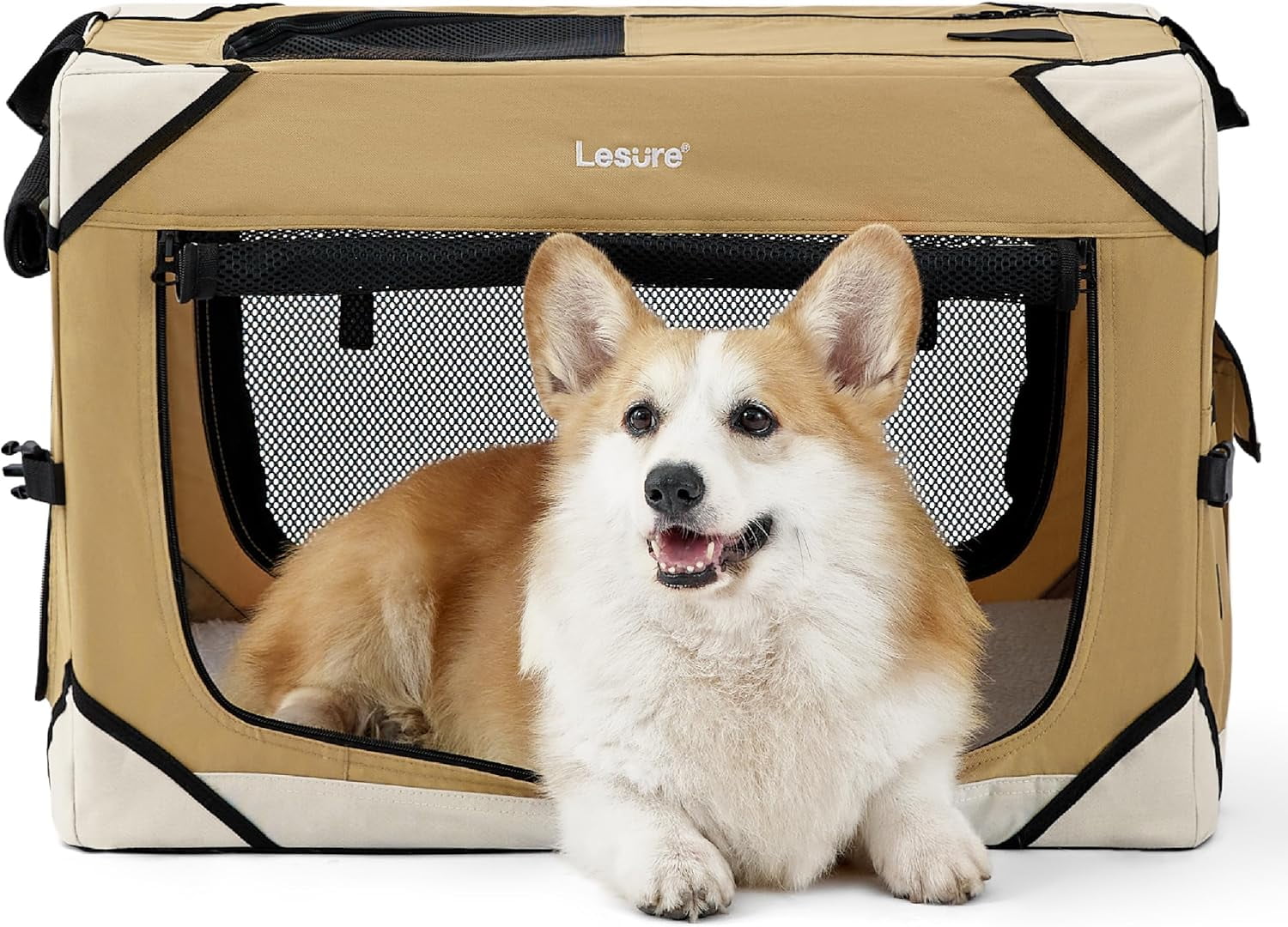 Lesure Collapsible Dog Crate Portable Dog Travel Crate Kennel for