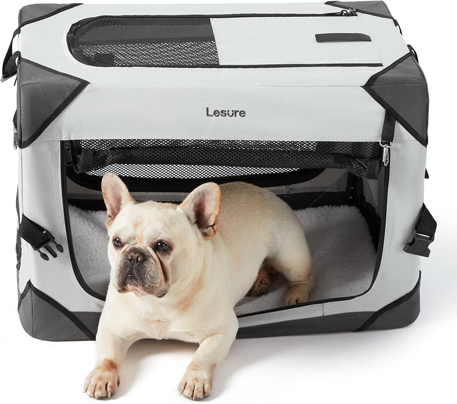Lesure Collapsible Dog Crate Portable Dog Travel Crate Kennel for Small Dog, 4Door Pet Crate