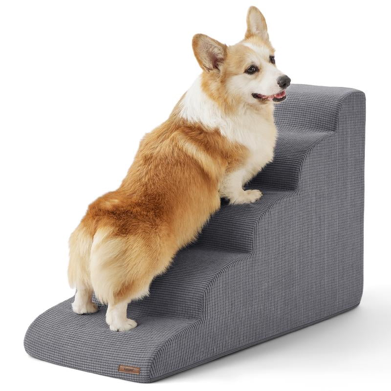 Lesure Dog Stairs for Small dogs - Dog Ramp for Bed and Couch with ... - Dog Ramp And Memory Foam Bed Combo