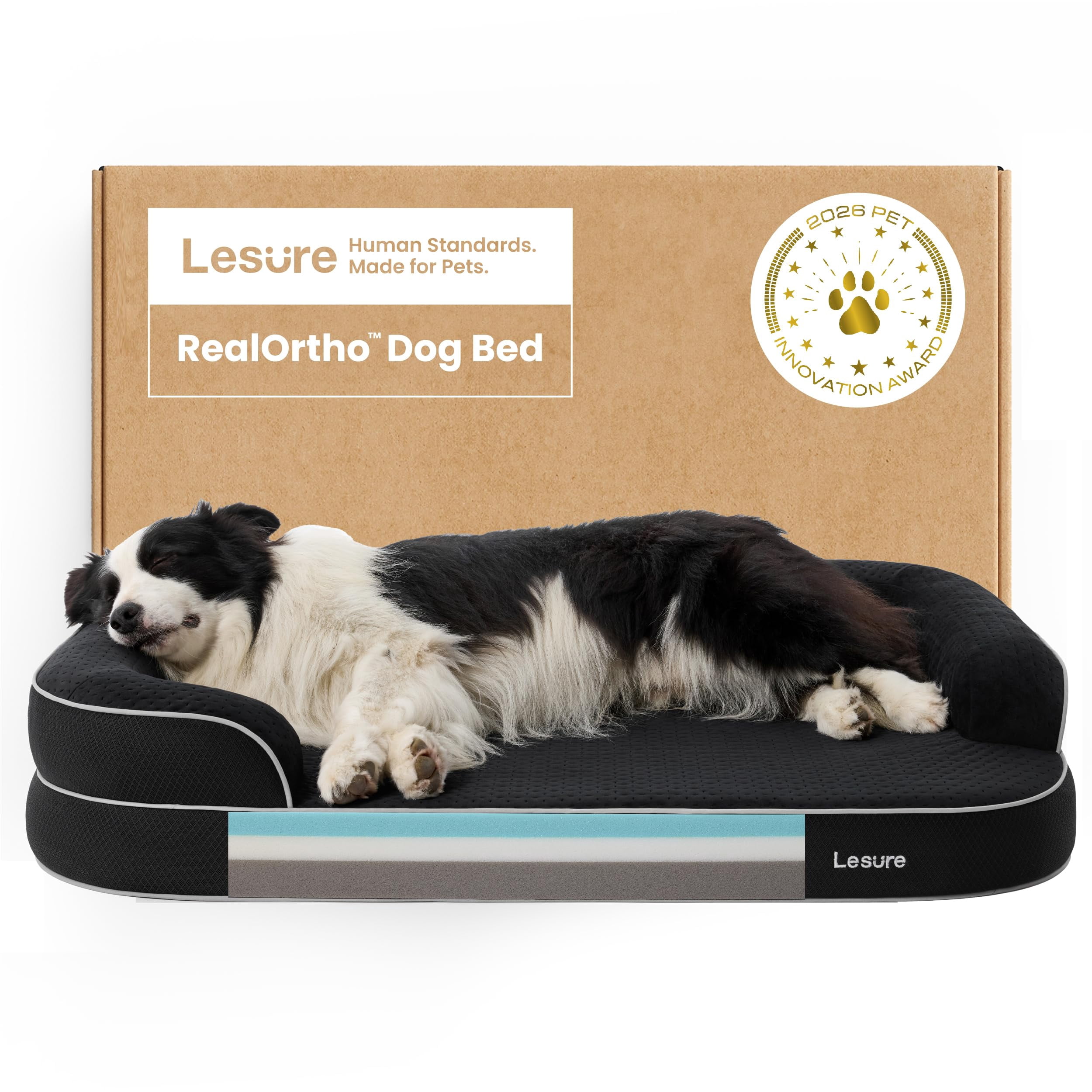 Sofa Layering Lesure RealOrtho 3-Layer Orthopedic & Memory Foam Sofa with Removable ...