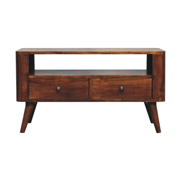 Lesuto Bera Media Unit - Nordic Style, Wood, 2 Drawers