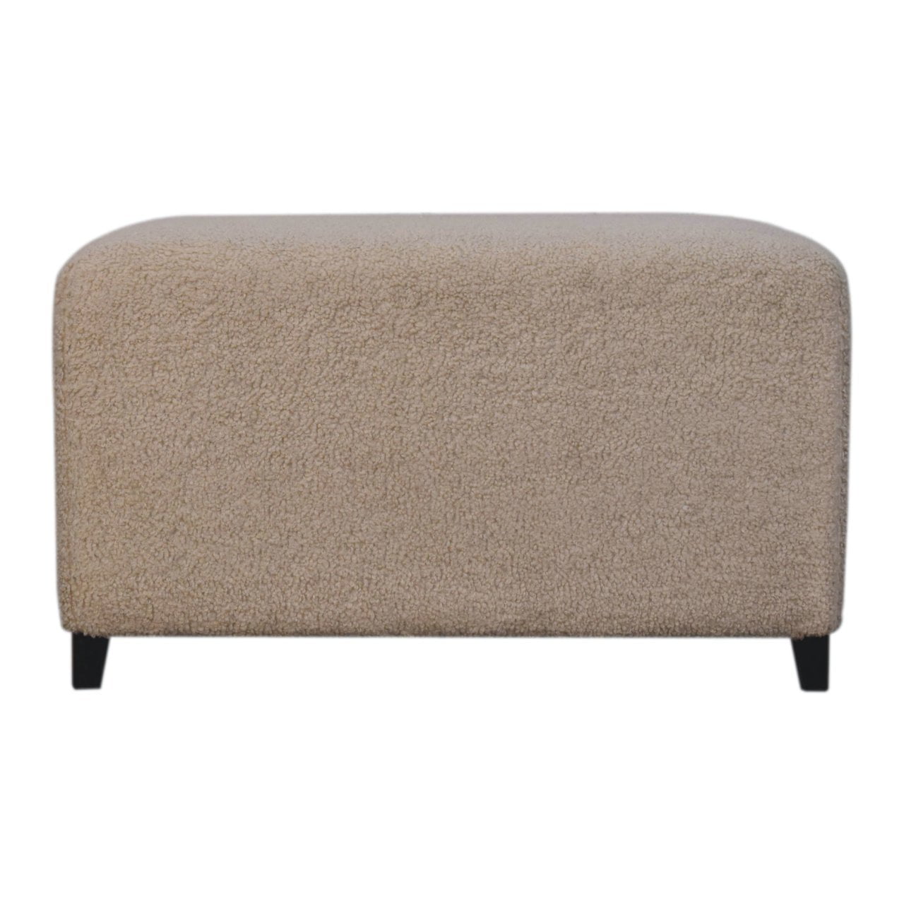 Lesuto Bliss Cream Boucl Ottoman - Minimalist Style, Solid Wood, cream ...
