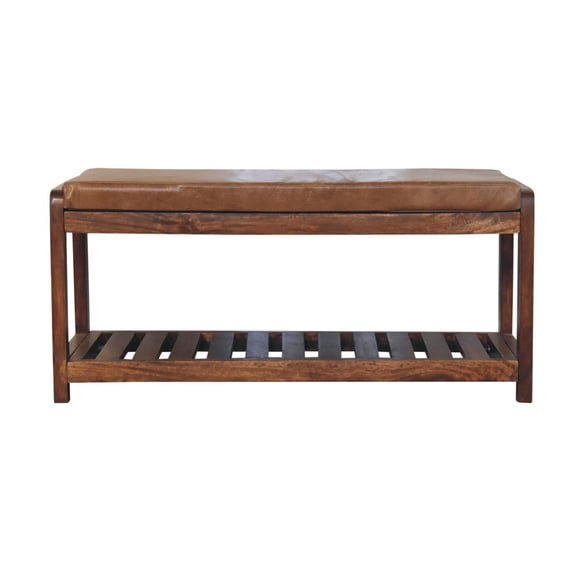 Lesuto Buffalo Slatted Hallway Bench - Nordic Style, Wood, 0 Drawers