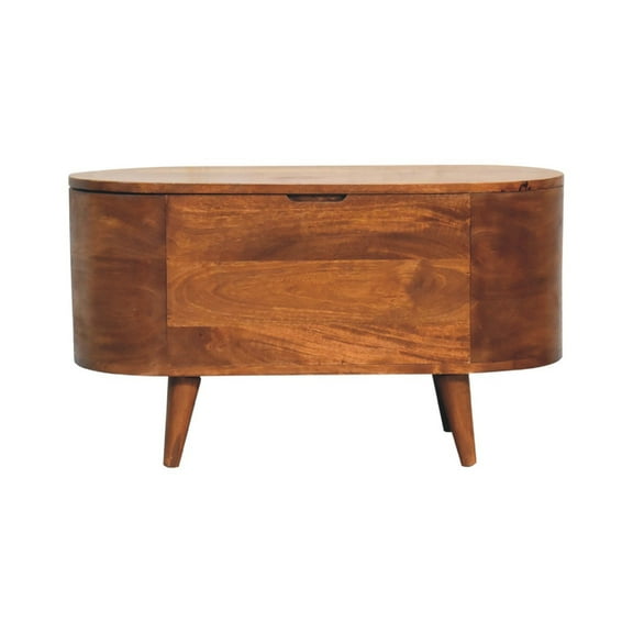 Lesuto Chestnut Rounded Lid up Blanket Box - Modern, Wood, chestnut
