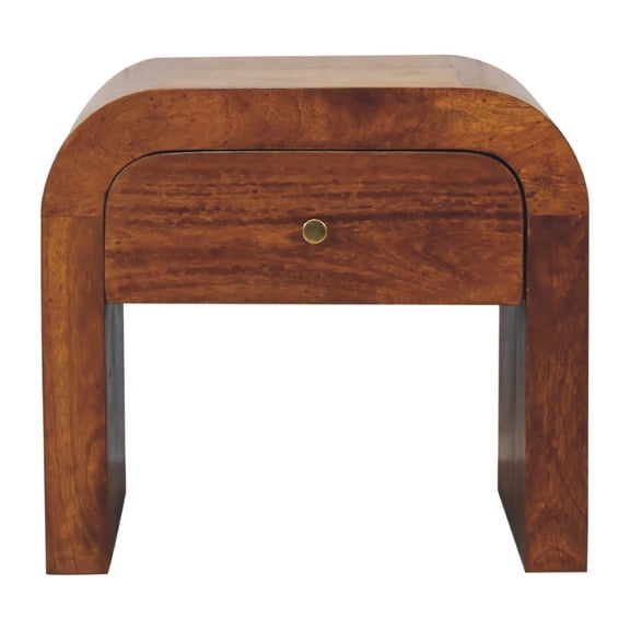 Lesuto Darcy Chestnut nightstand - Modern Style, brass, chestnut, 1 Drawers
