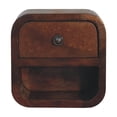 thumbnail image 1 of Lesuto Extra Mini Curved Chestnut Bedside with Open Slot - Modern, Wood, chestnu, 1 of 9