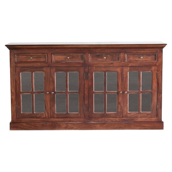 Lesuto Large Cherry Glazed Sideboard - Nordic Style, Wood, 1 Drawers