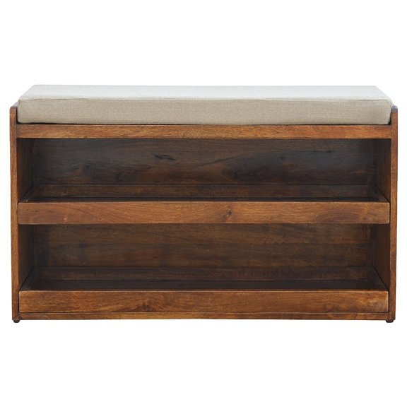 Lesuto Mud Linen Pull out Shoe Bench - Modern, Wood, 1 Drawers
