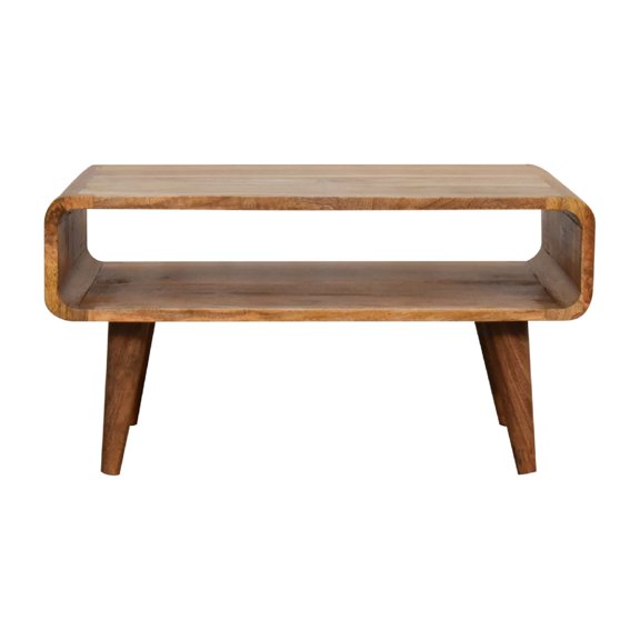 Lesuto Open Oak-ish Media Unit - Nordic Style, Wood, 0 Drawers