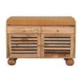 thumbnail image 1 of Lesuto Shutter Oak-ish Shoe Rack with 2 drawers - Modern, Wood, 1 Drawers, 1 of 10