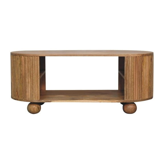Lesuto Soba Ball Open Coffee Table - Contemporary Style, Wood, oak